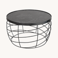 Masterliving Cesto sofabord i sort med marmorplade, Ø65 cm