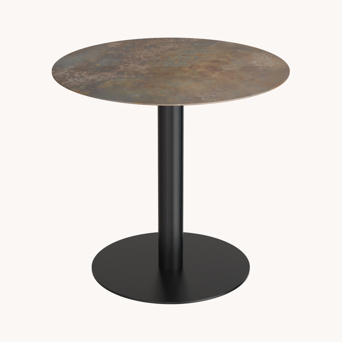 Masterliving Modular sofabord i sort med stenplade, Ø45 cm