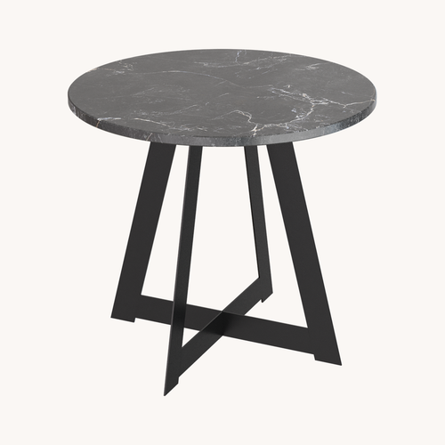 Masterliving Triangle sofabord i sort med marmorplade, Ø50 cm